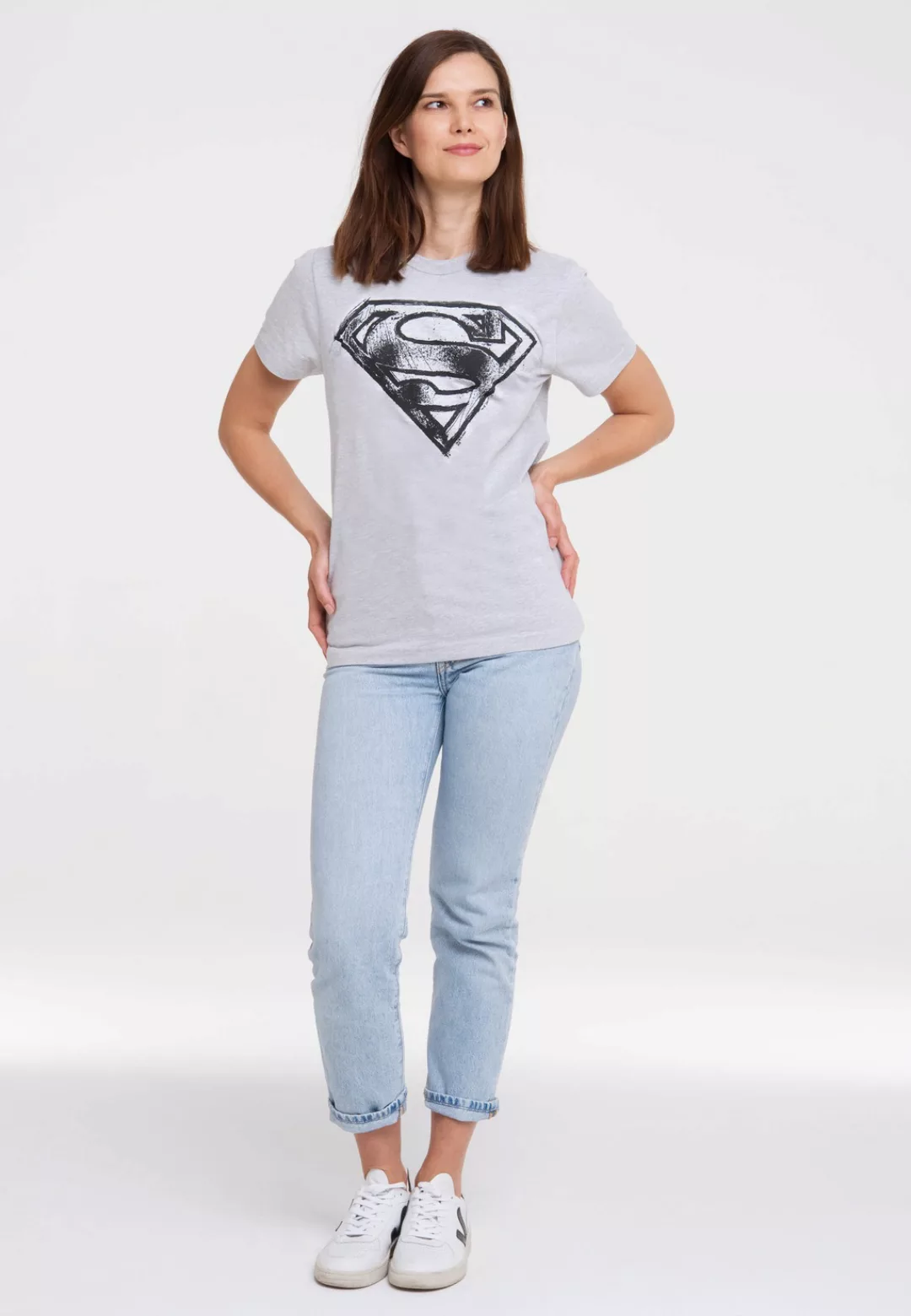 LOGOSHIRT T-Shirt Superman Scribble Logo mit trendigem Superhelden-Print günstig online kaufen