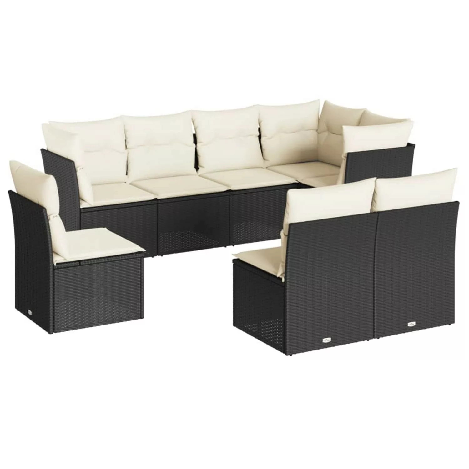 vidaXL 8-tlg Garten-Sofagarnitur mit Kissen Schwarz Poly Rattan Modell 69 günstig online kaufen