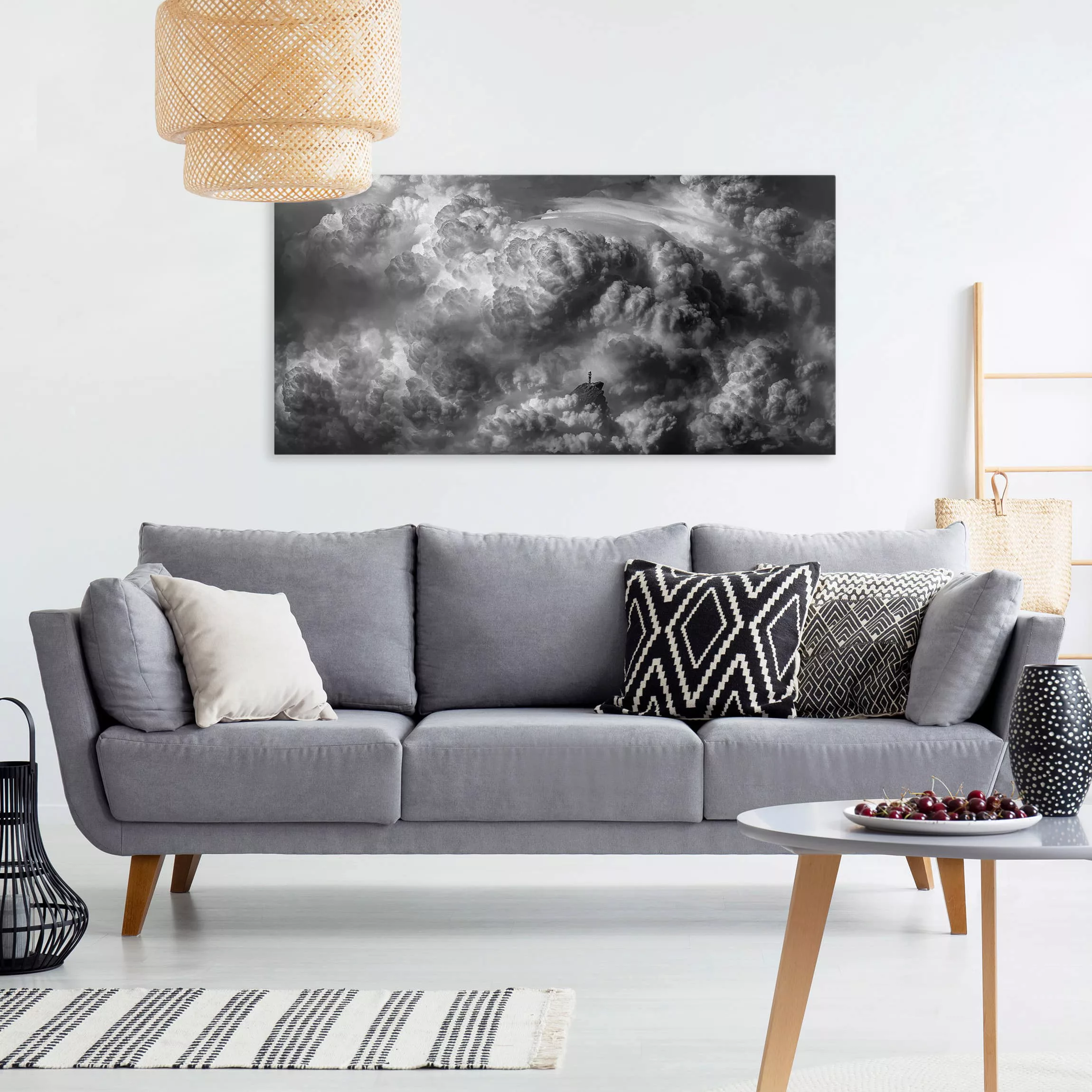 Leinwandbild Schwarz-Weiß - Querformat Ein Sturm zieht auf günstig online kaufen