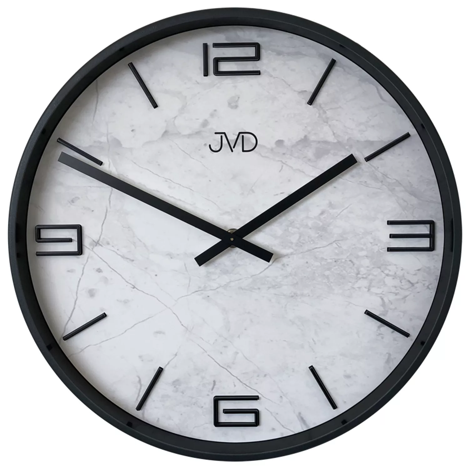 Jvd Hc21.2 Wanduhr Quarz Analog Schwarz Marmor-optik Rund Modern günstig online kaufen