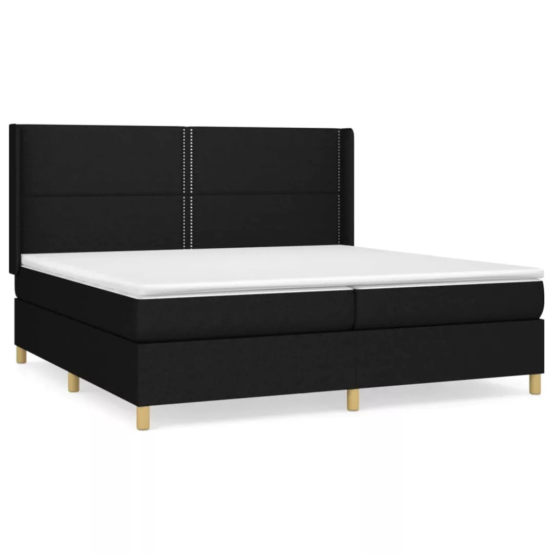 Vidaxl Boxspringbett Mit Matratze Schwarz 200x200 Cm Stoff günstig online kaufen