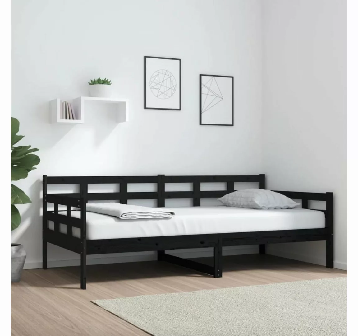 furnicato Bett Tagesbett Schwarz Massivholz Kiefer 90x190 cm günstig online kaufen