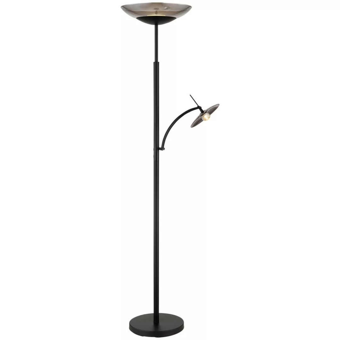 GLOBO LED-Deckenfluter Sophia 58907 schwarz Metall Glas H: ca. 180 cm günstig online kaufen