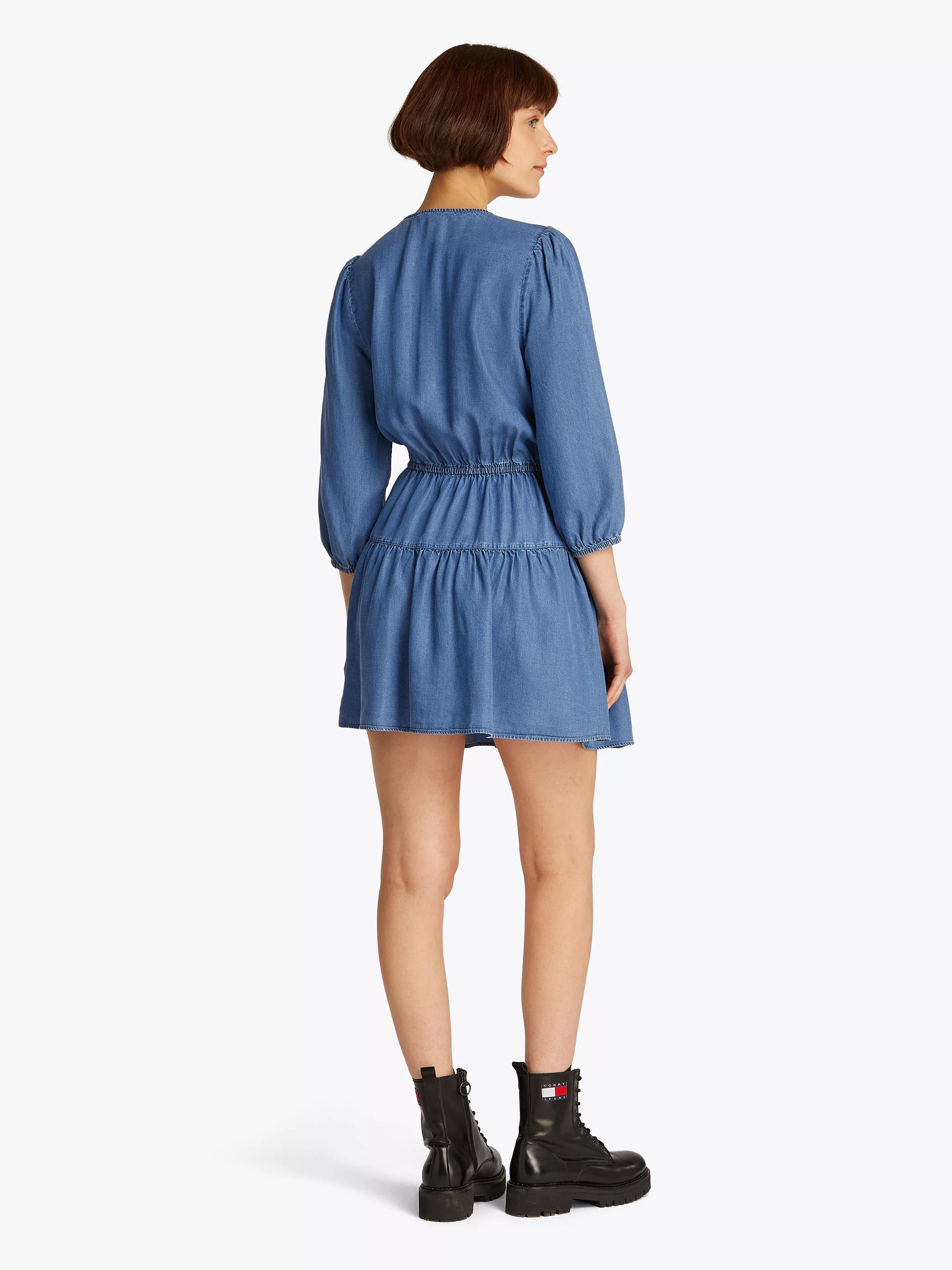 Tommy Jeans Blusenkleid "TJW CHAMBRAY MINI DRESS EXT", mit Volant, in Mini- günstig online kaufen