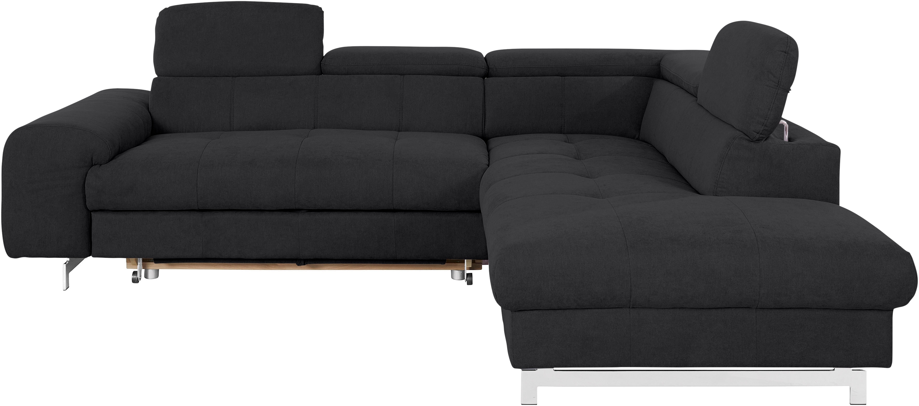 COTTA Ecksofa "Chef L-Form", mit Kopfteilverstellung, edle Metallkufen, wah günstig online kaufen