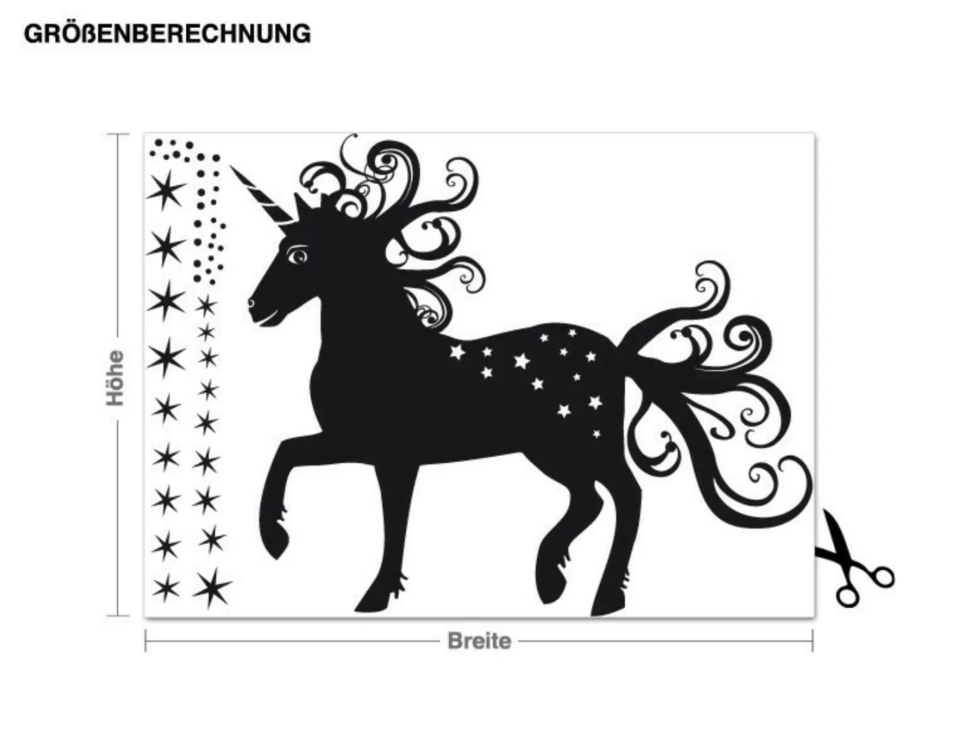 Wandtattoo Zauberhaftes Einhorn mit Sternen günstig online kaufen