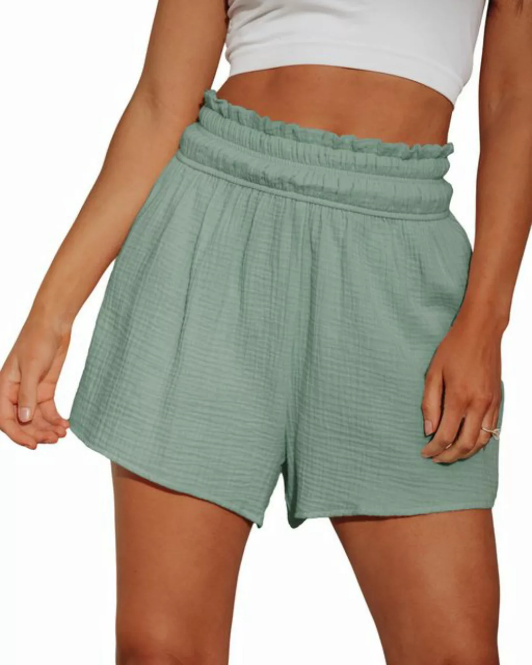 Cupshe Relaxshorts Gesmokte Shorts mit Ausgestelltem Bein Ausgestelltes Bei günstig online kaufen