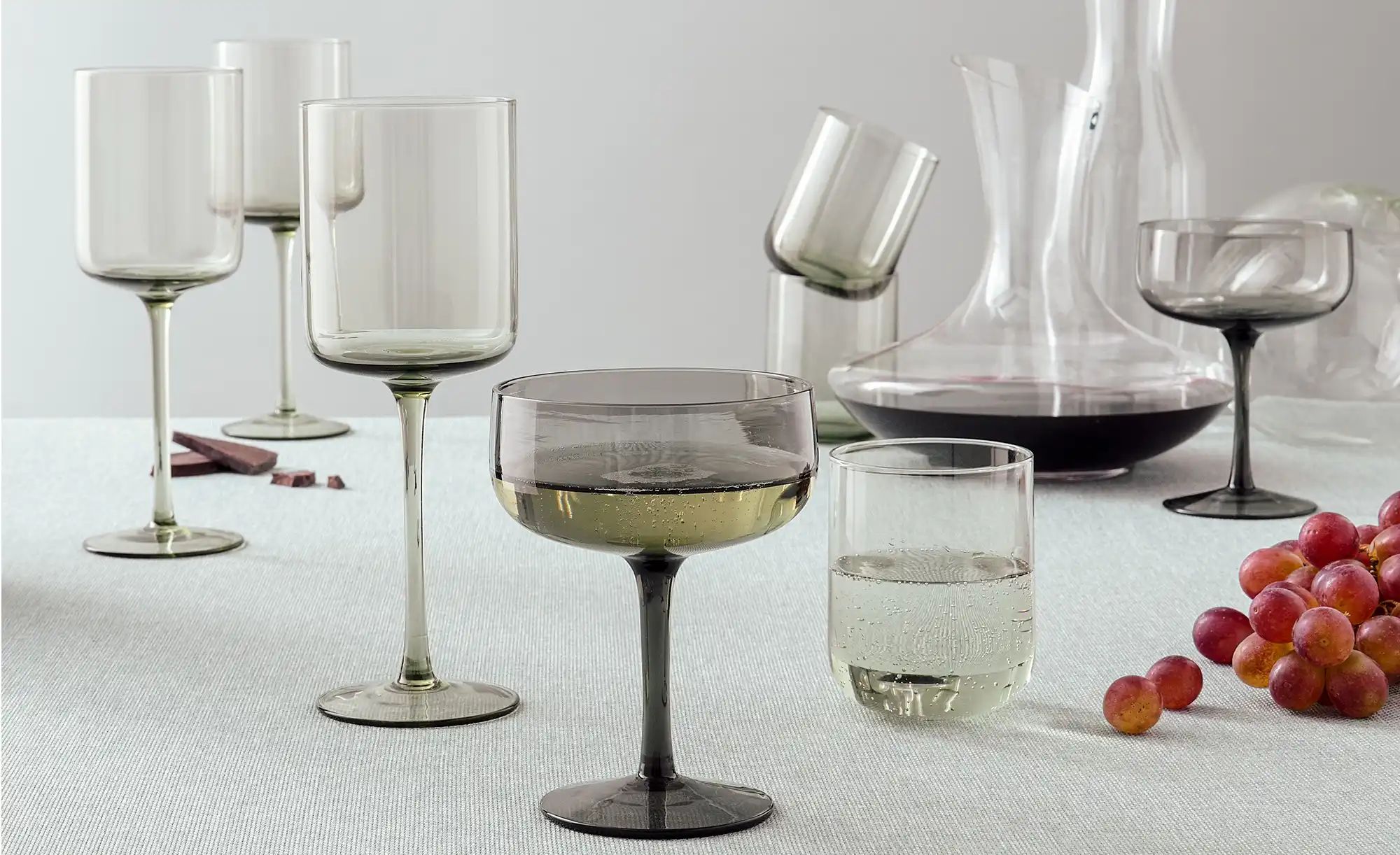 Gray & Jones Wasserglas   ¦ grün ¦ Glas ¦ Maße (cm): H: 9,5  Ø: 7.5 Gläser günstig online kaufen