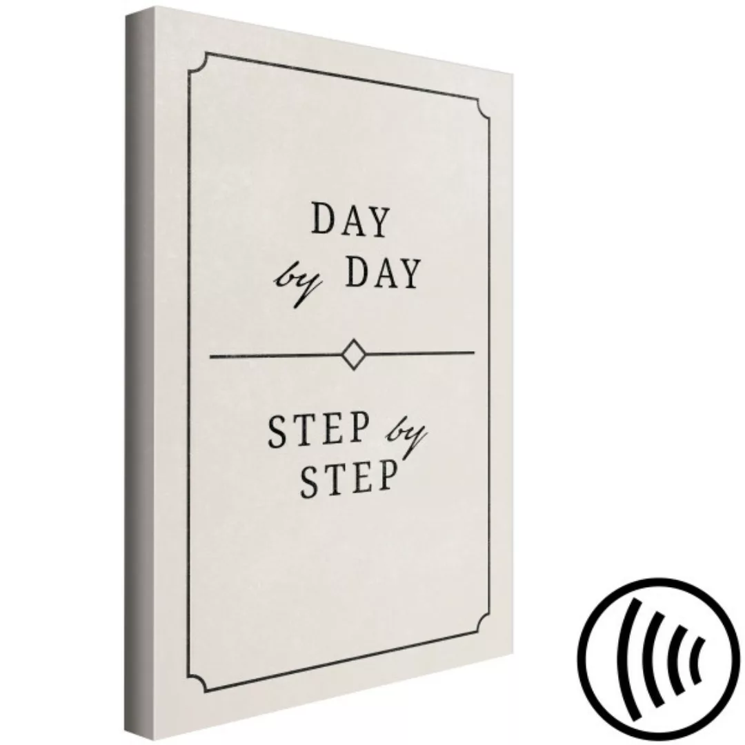 Bild auf Leinwand Step by step, day by day - topographische Grafik auf Engl günstig online kaufen