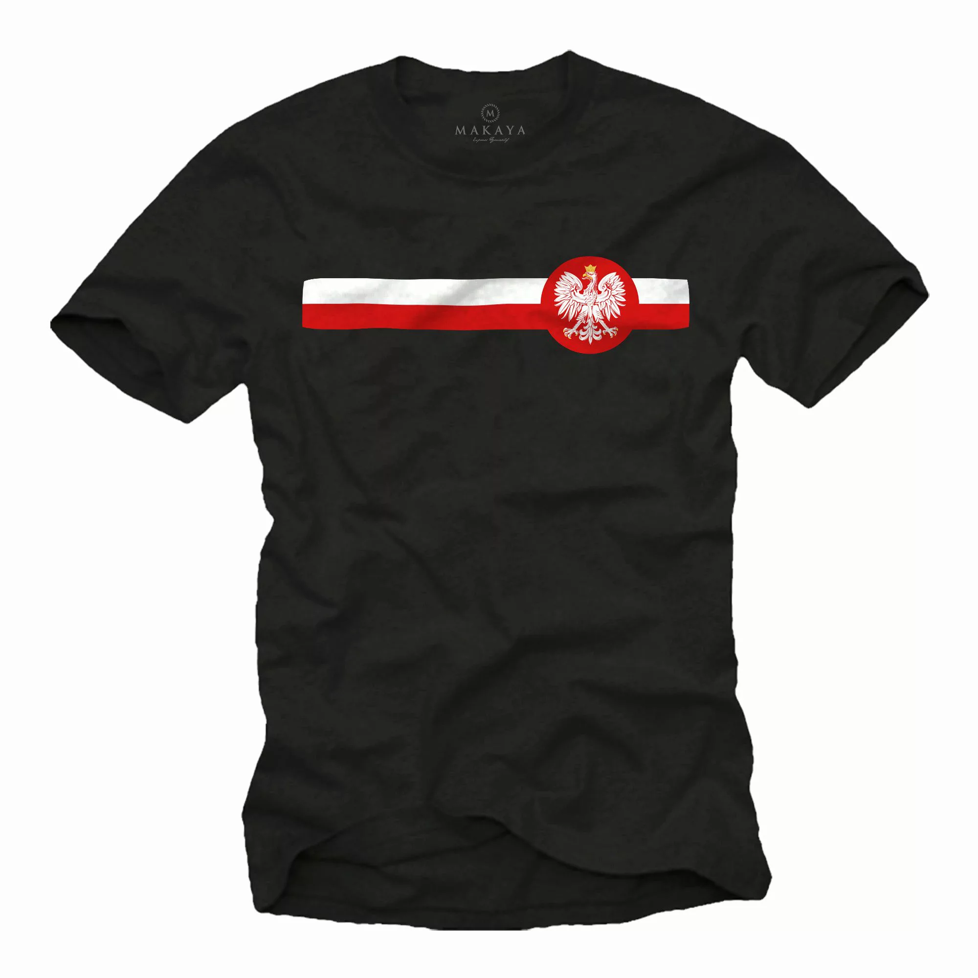 MAKAYA Print-Shirt Polnische Flagge Herren Polen günstig online kaufen