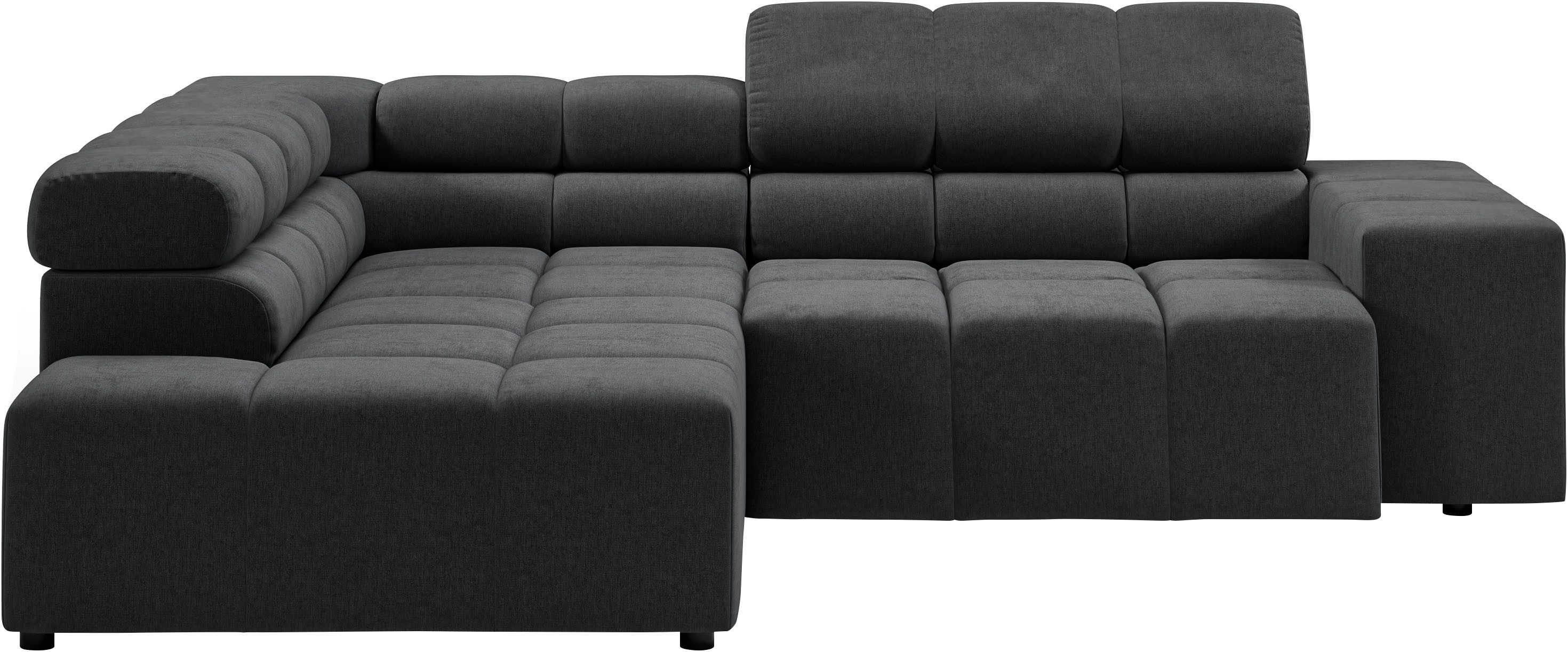 INOSIGN Ecksofa "Ancona, incl. Kopfteilverstellung + 3 Zierkissen, L-Form, günstig online kaufen