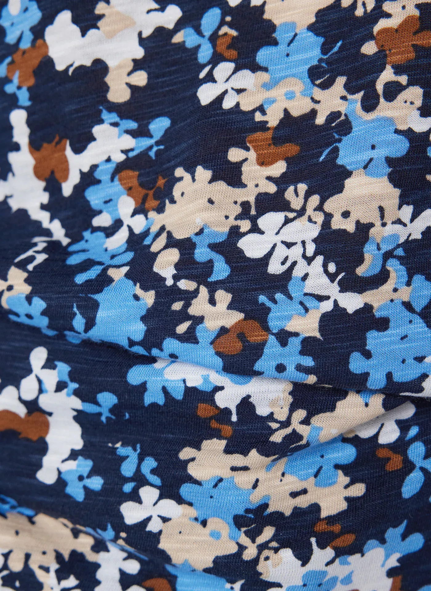 Rabe Print-Shirt "RABE Blumiges 3/4-Arm-Shirt in Blau und Beige" günstig online kaufen