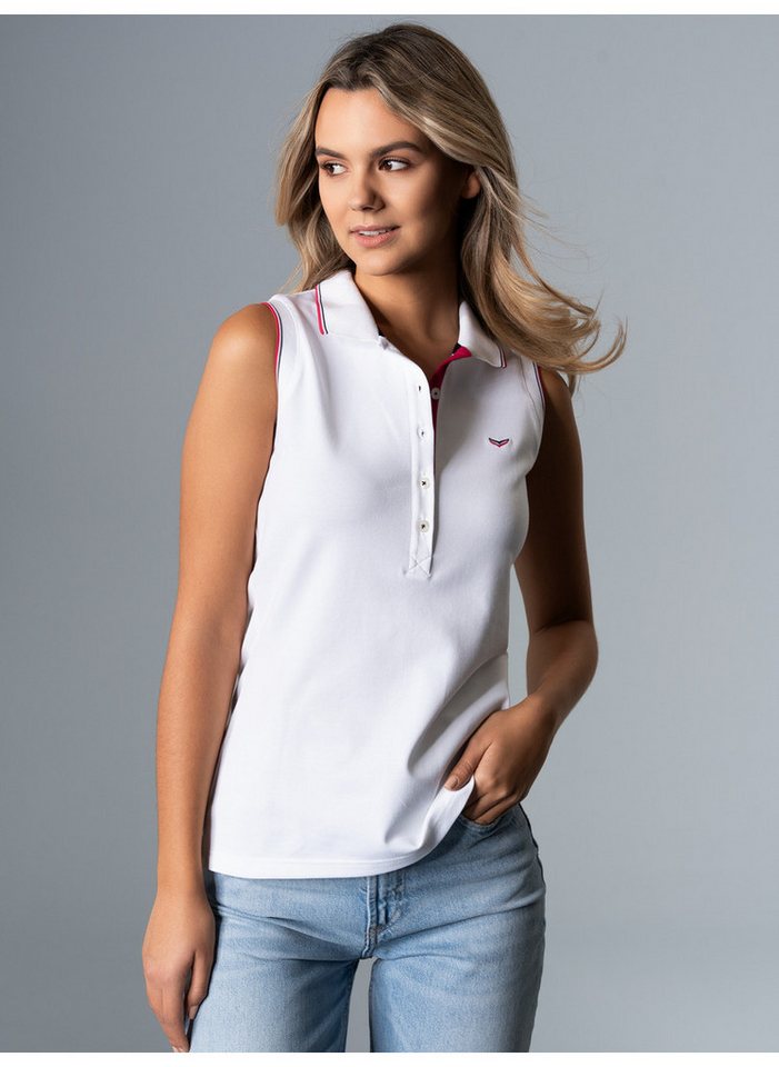 Trigema Shirttop "TRIGEMA Ärmelloses Poloshirt mit kontrastfarbigen Akzente günstig online kaufen