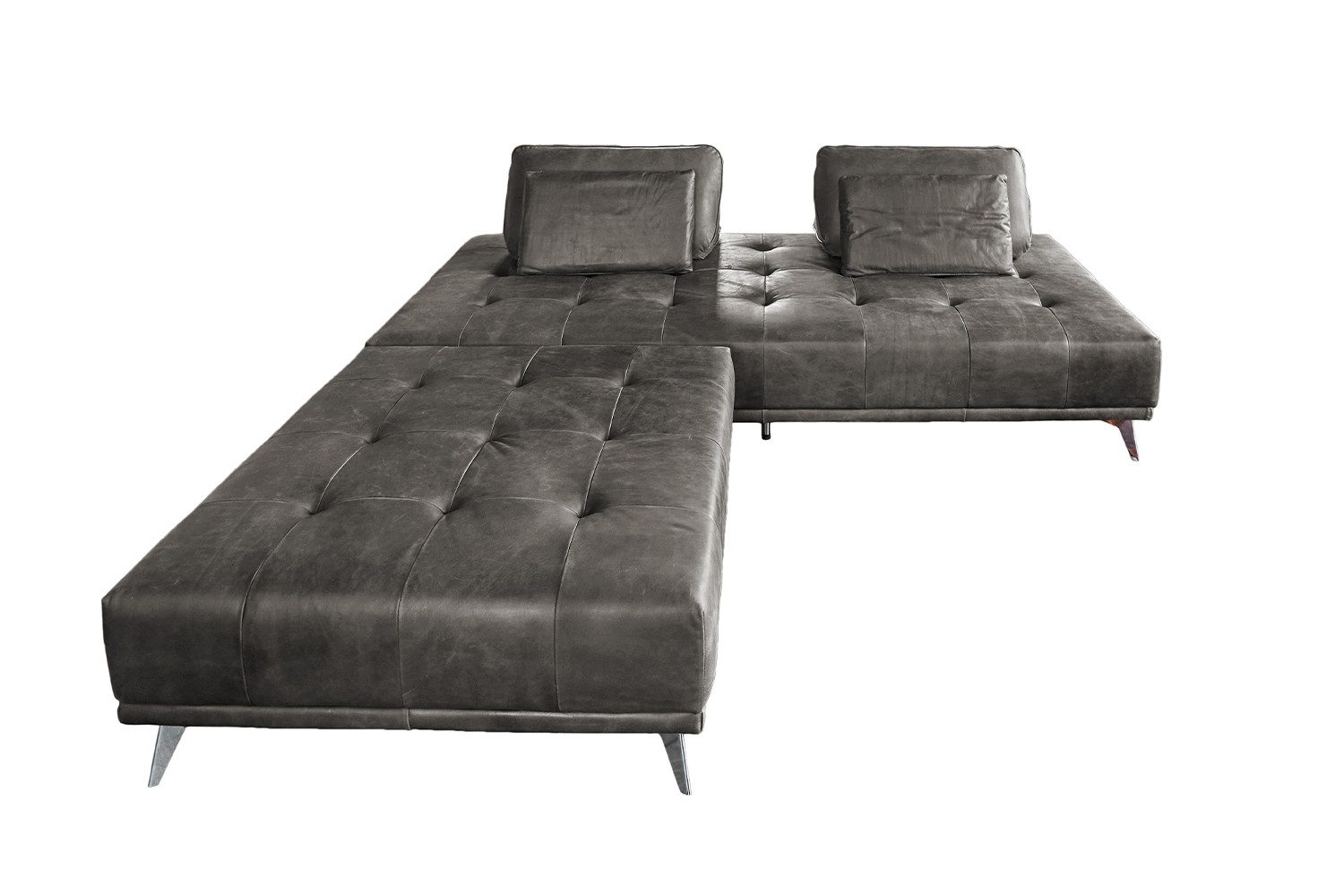 KAWOLA Schlafsofa WIOLO Daybed Leder grau günstig online kaufen