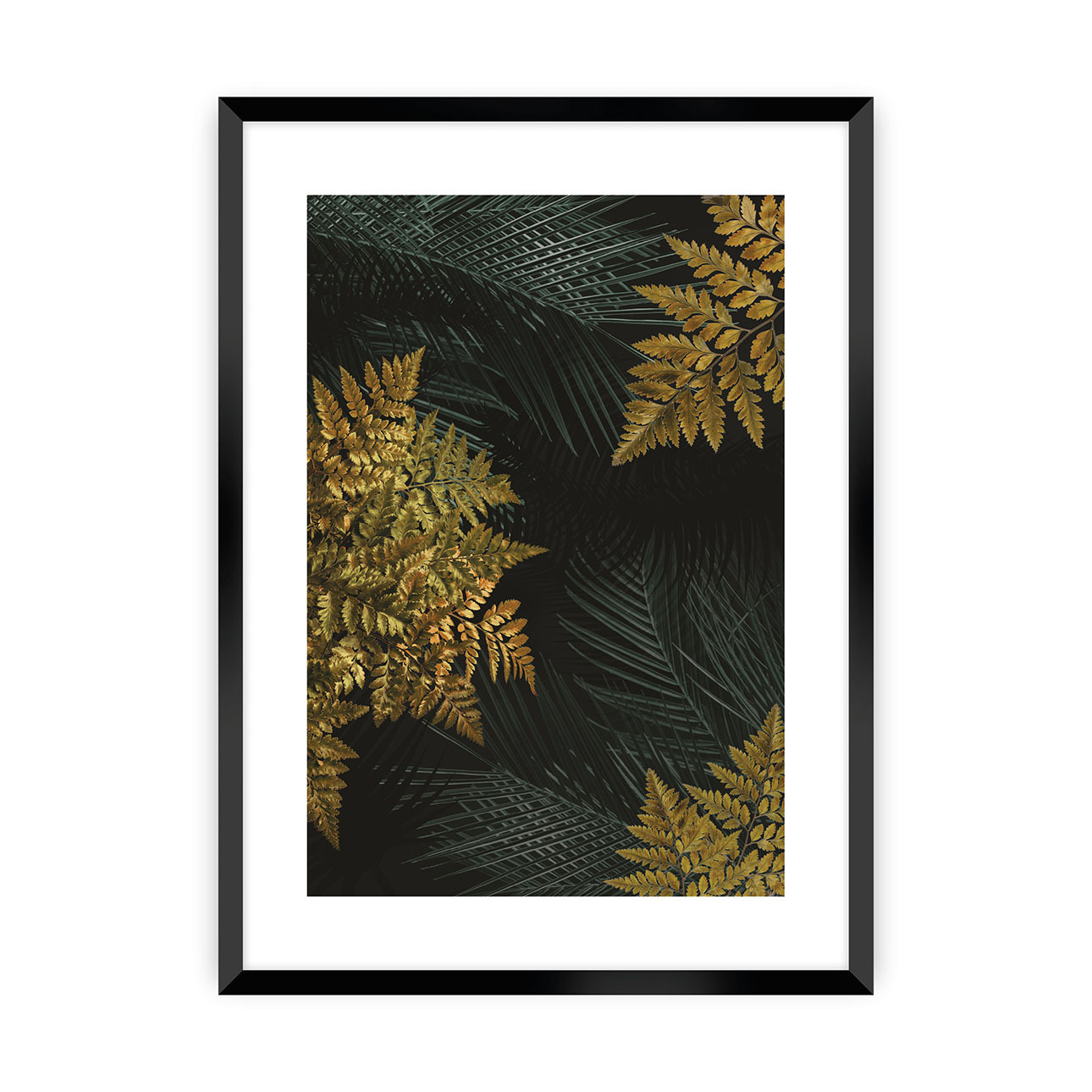 Poster Golden Leaves II, 30 x 40 cm, Ramka: Czarna günstig online kaufen