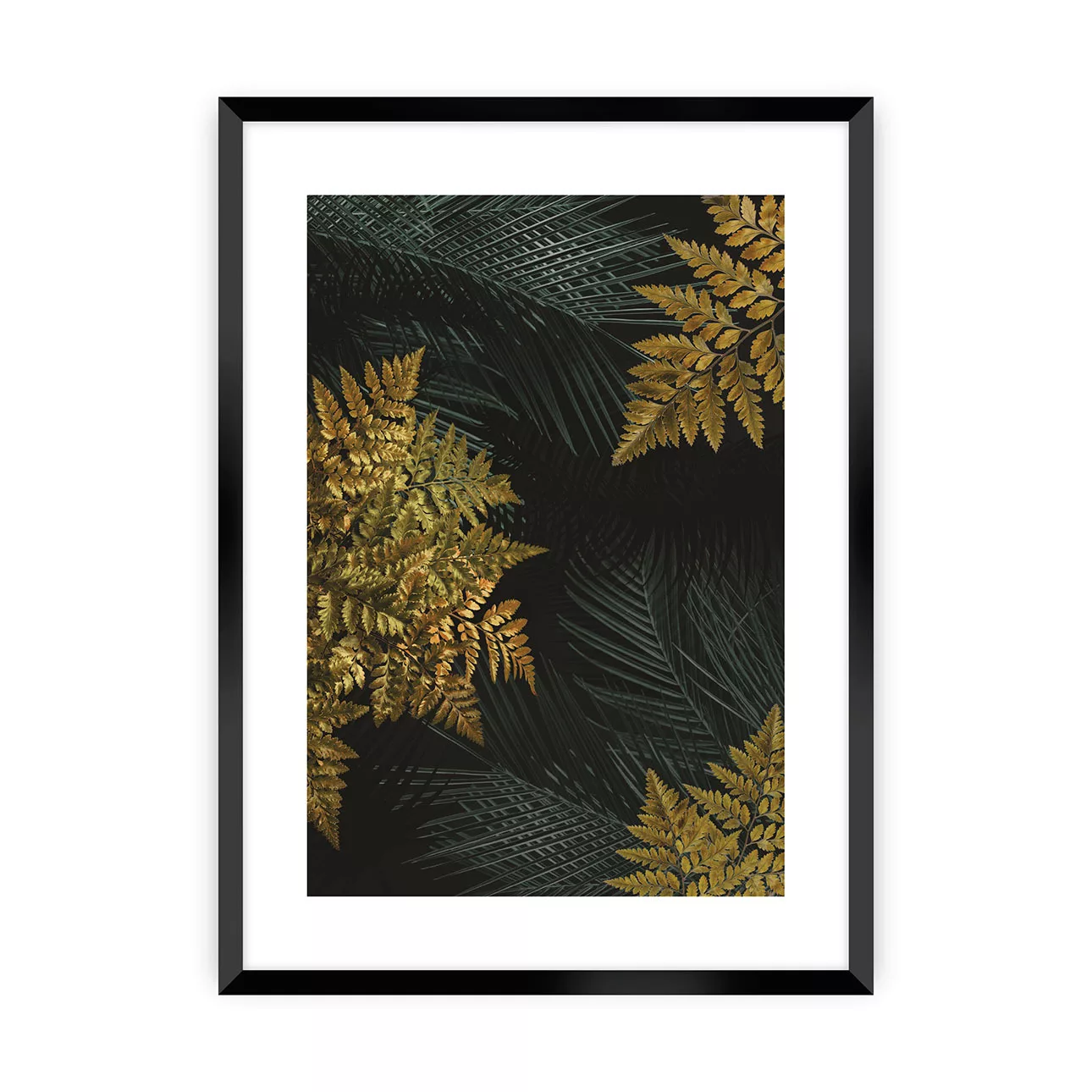Poster Golden Leaves II, 70 x 100 cm, Ramka: Czarna günstig online kaufen