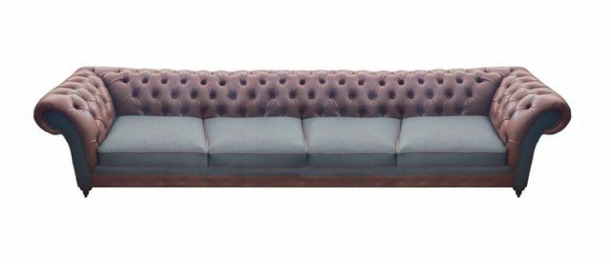 JVmoebel Chesterfield-Sofa Braun Sofa Couch Viersitzer Leder Einrichtung Si günstig online kaufen