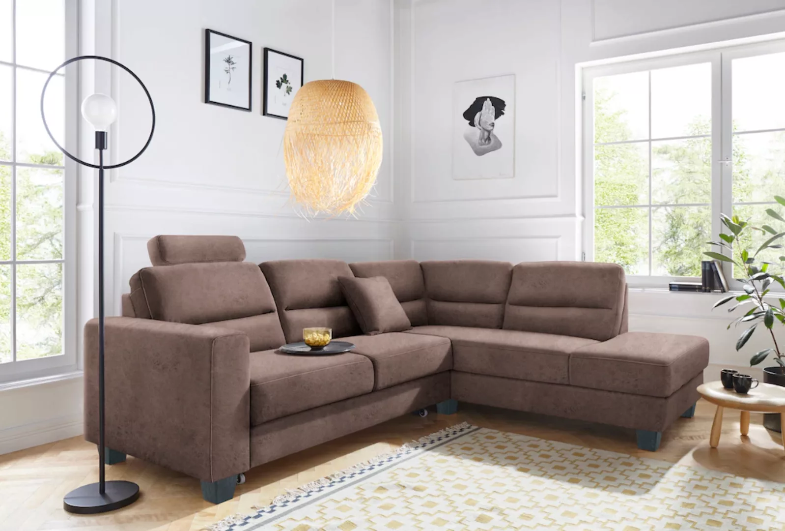 TRENDMANUFAKTUR Ecksofa "Chamber, L-Form", inklusive einer Kopfstütze, wahl günstig online kaufen