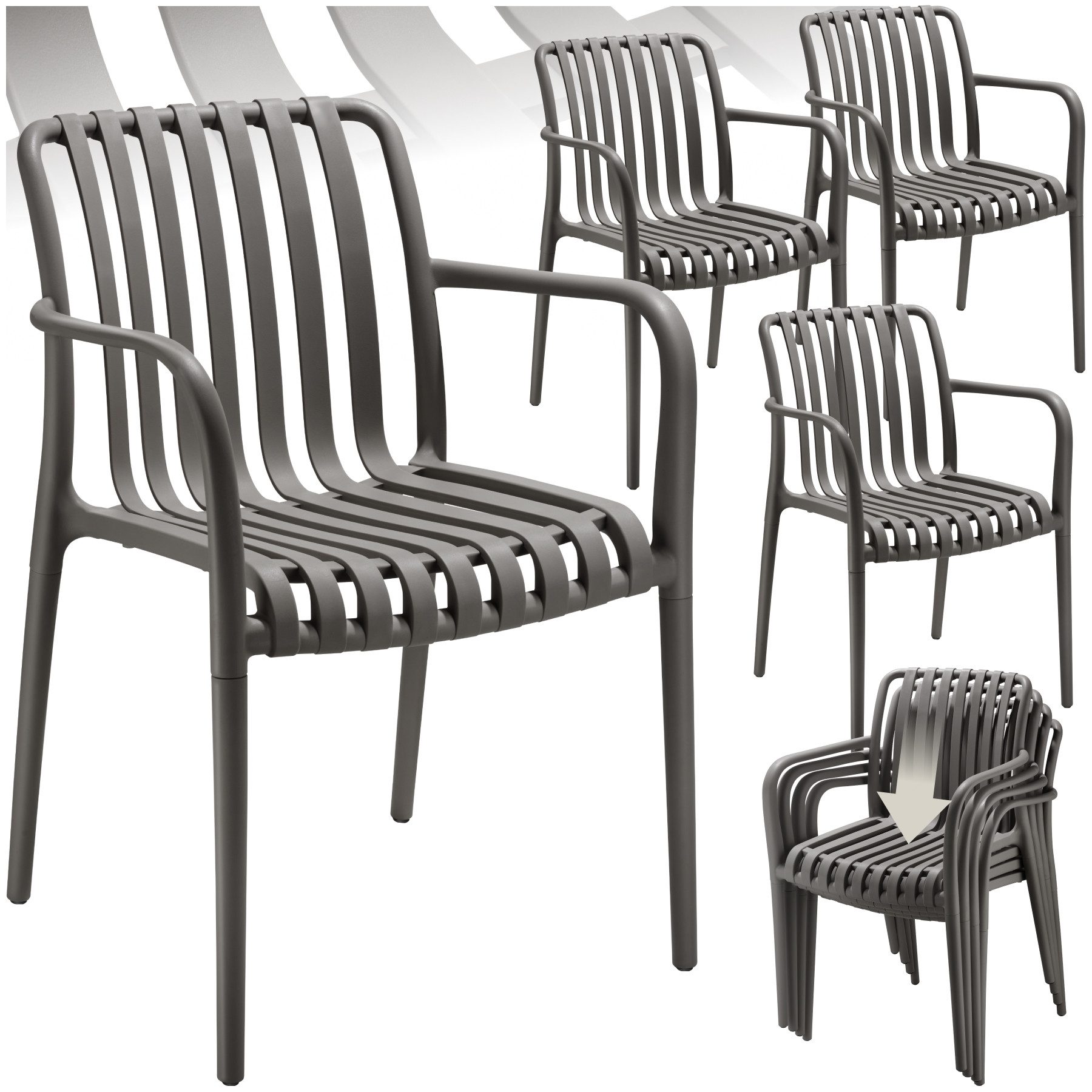 tectake Gartenstuhl Gartenstühle (Set., 4 St), günstig online kaufen