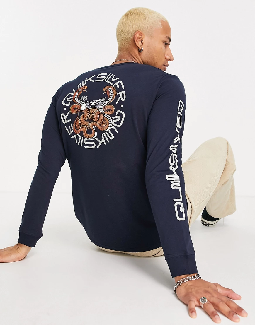 Quiksilver – Tamer Animals – Langärmliges Shirt in Marineblau günstig online kaufen