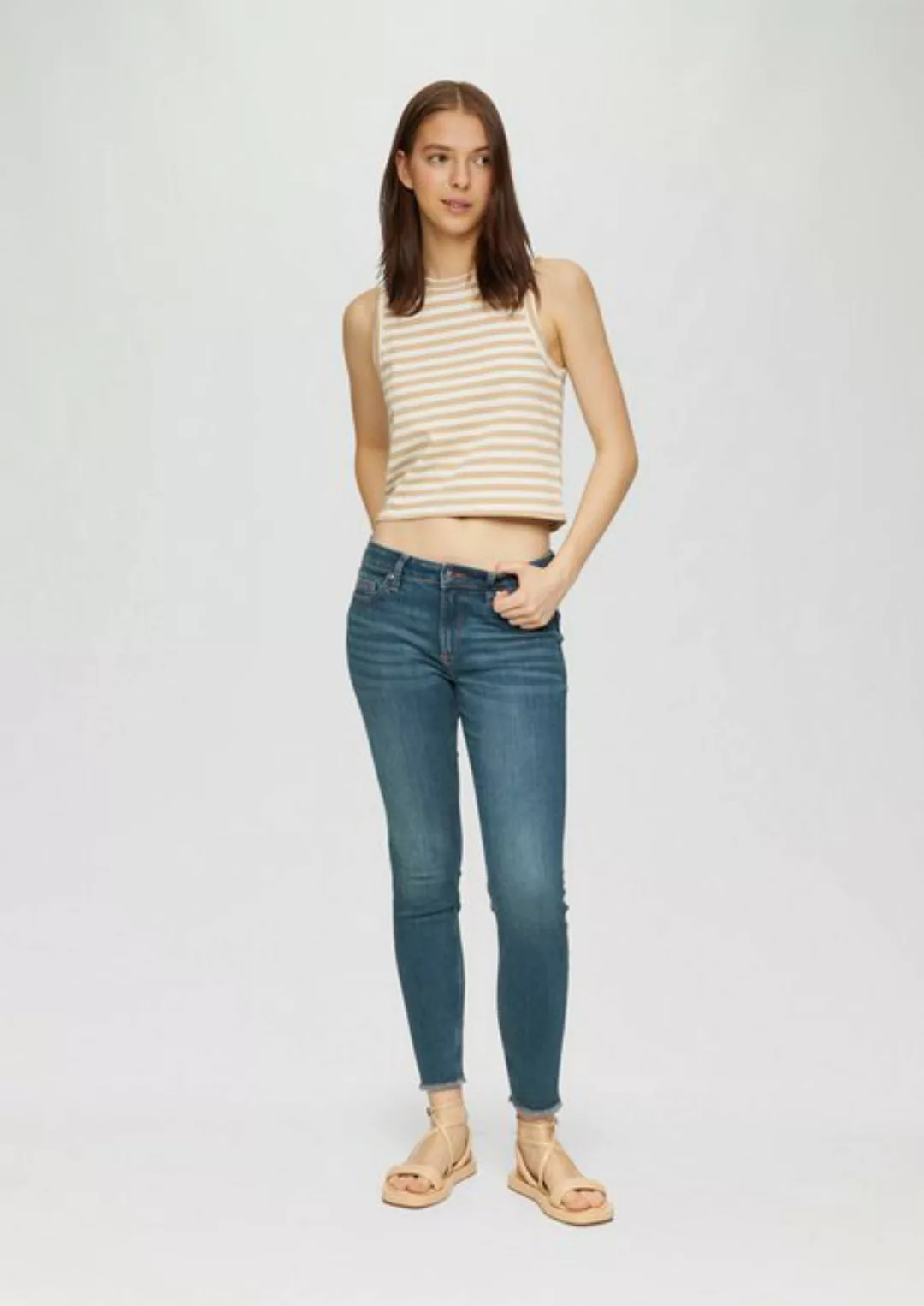 QS 7/8-Hose Ankle-Jeans Sadie / Mid Rise / Skinny Leg / Super Stretch günstig online kaufen