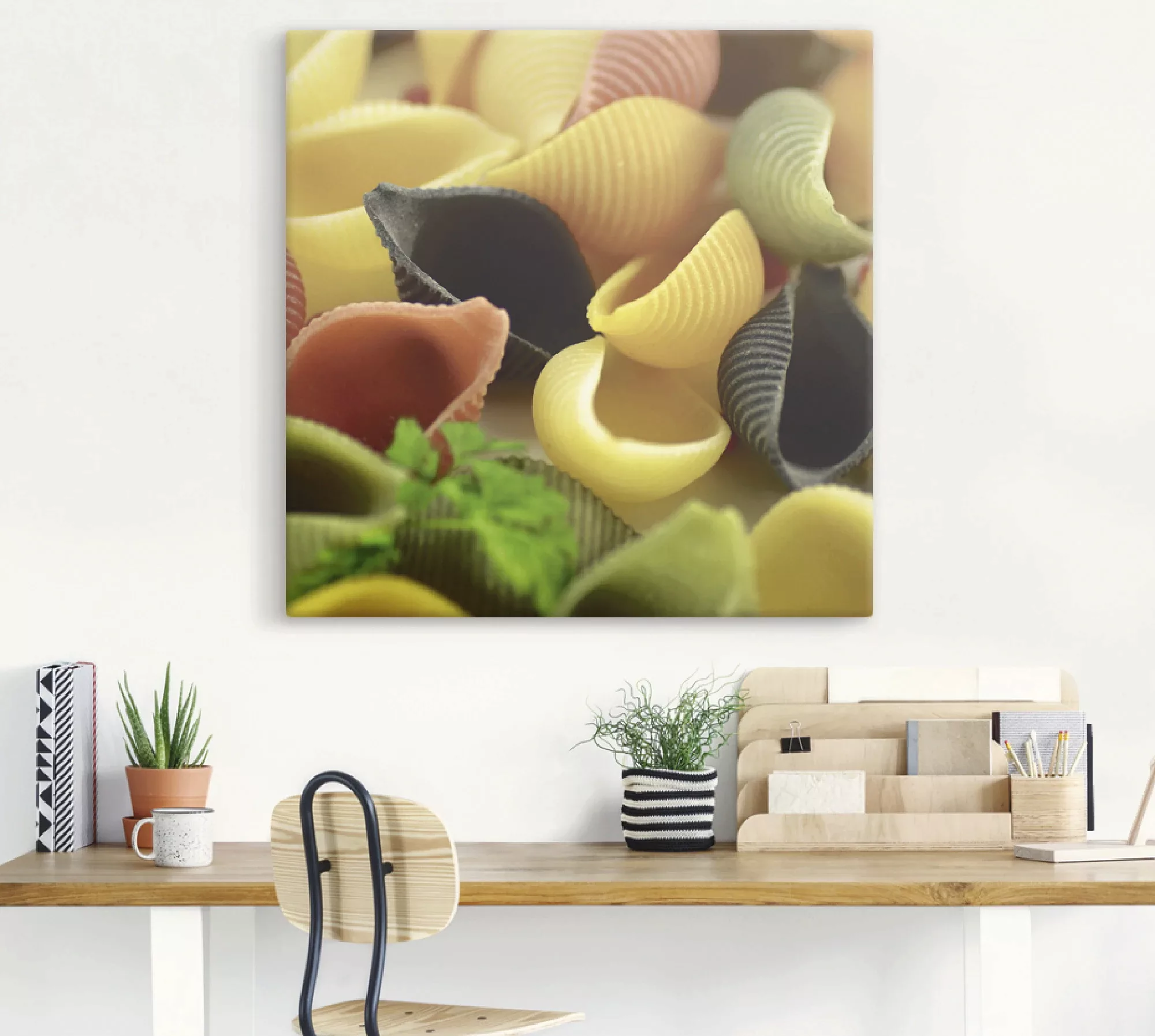 Artland Wandbild "Bunte Pasta", Getreide, (1 St.), als Leinwandbild, Poster günstig online kaufen