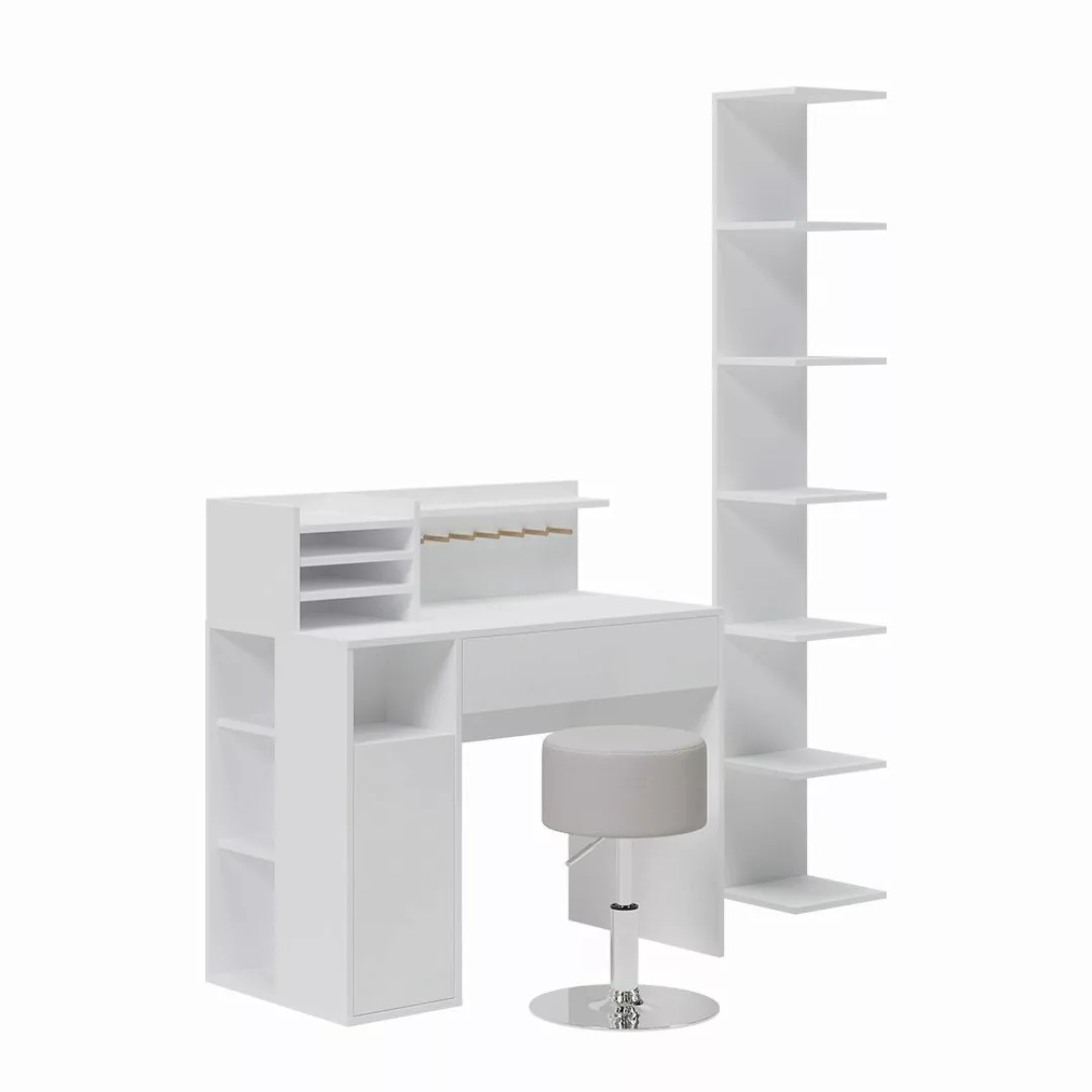 Vicco Schreibtisch, Weiß, 3 Teile, mit günstig online kaufen