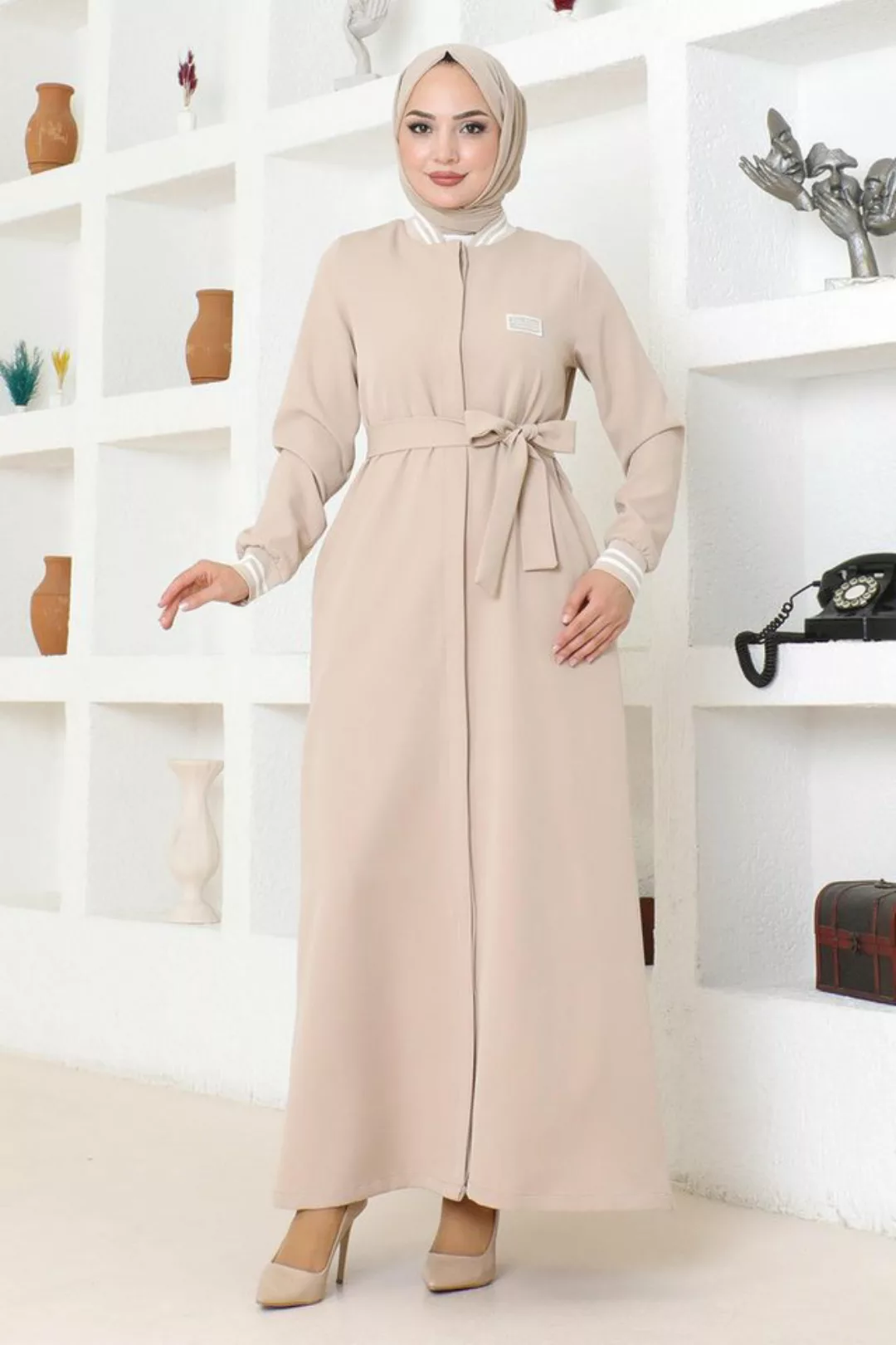 MODAMİHRAM Maxikleid Geknöpfter Ripp-Abaya günstig online kaufen