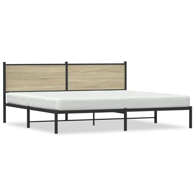 vidaXL Bett Metallbett ohne Matratze Sonoma-Eiche 193x203 cm günstig online kaufen