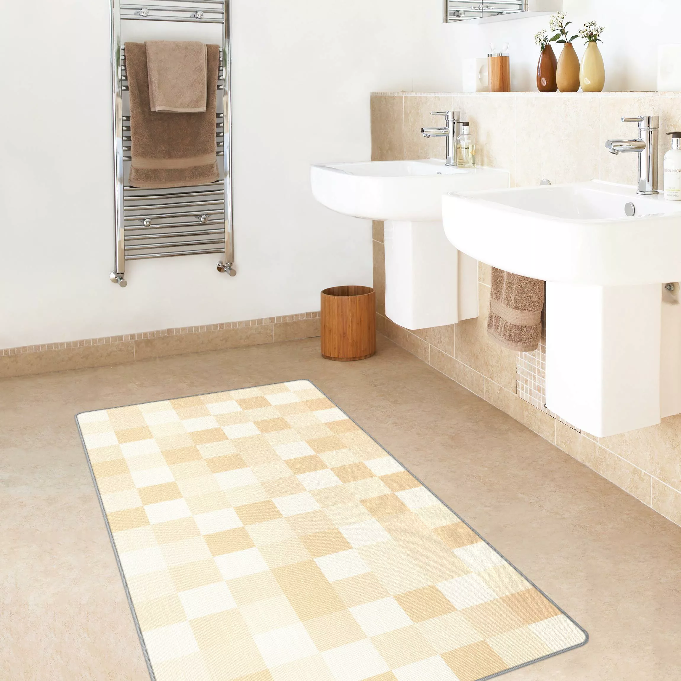 Teppich Geometrisches Muster Mosaik Gelb günstig online kaufen
