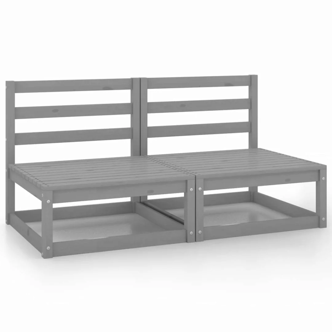 2-sitzer-gartensofa Grau Kiefer Massivholz günstig online kaufen