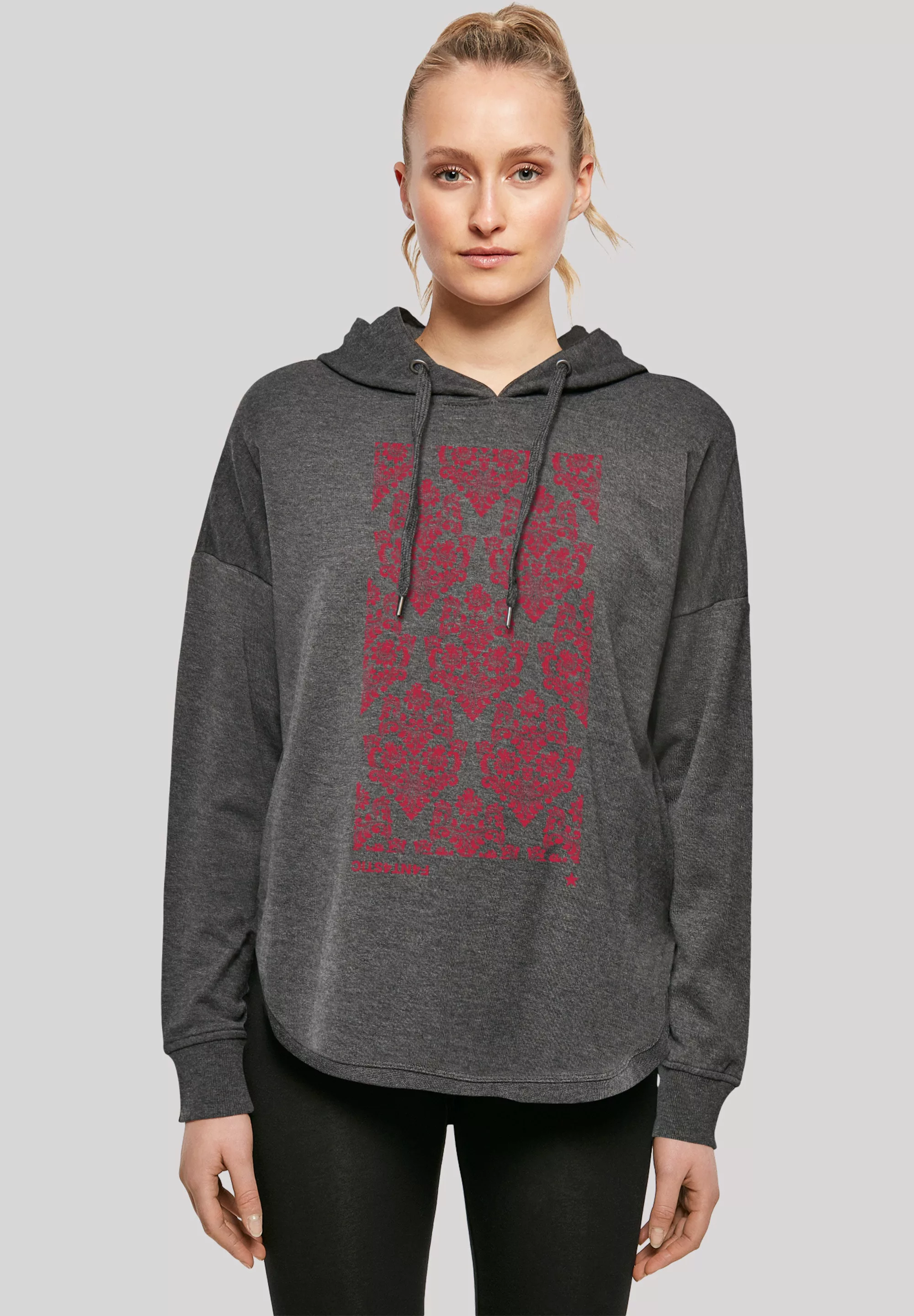 F4NT4STIC Kapuzenpullover "Blumen Muster Rot", Print günstig online kaufen