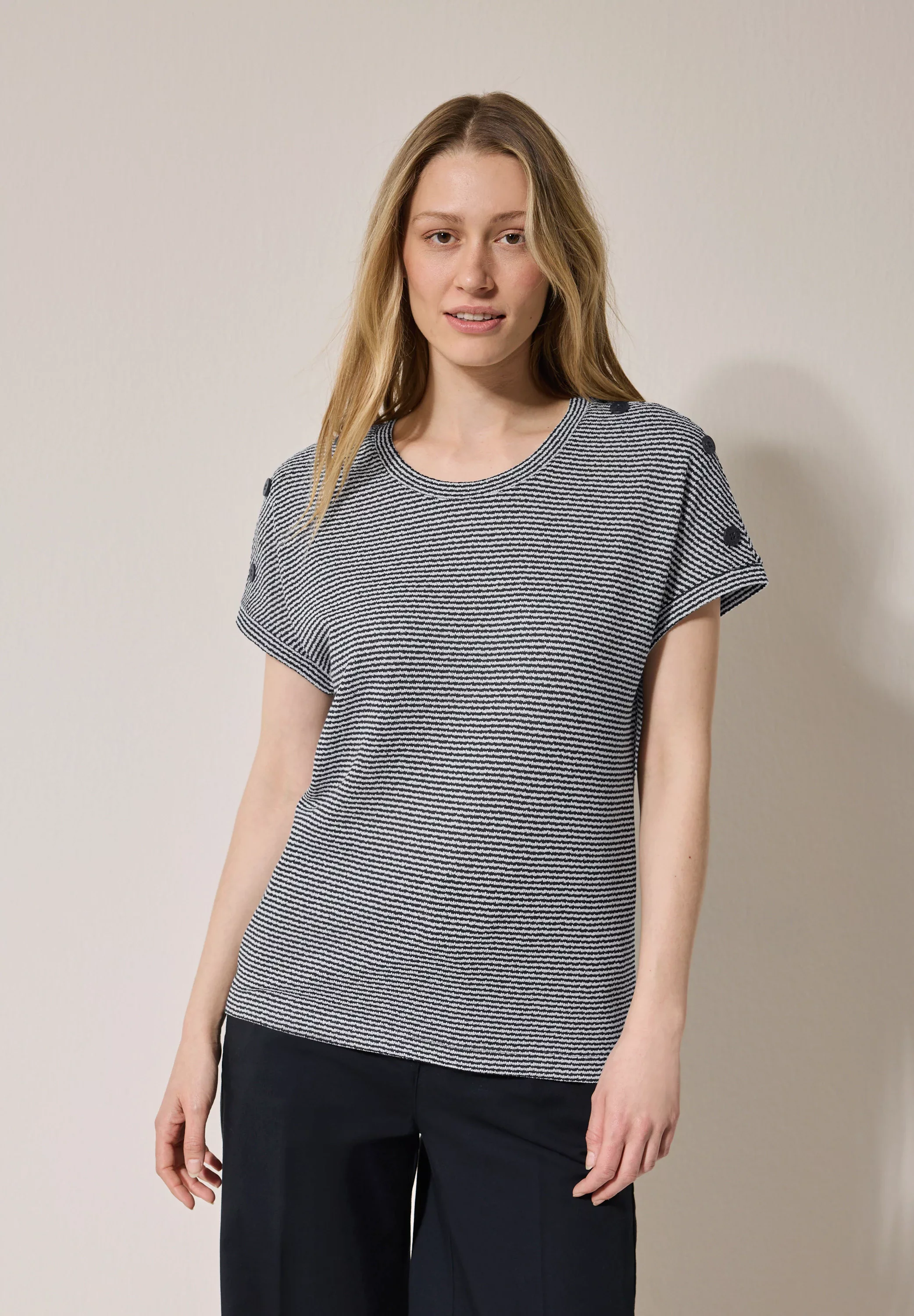 Cecil T-Shirt, aus softem Materialmix günstig online kaufen