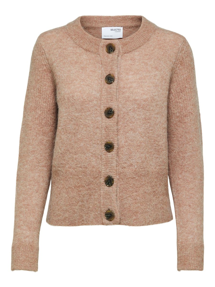 SELECTED Gestreepte Strickjacke Damen Beige günstig online kaufen