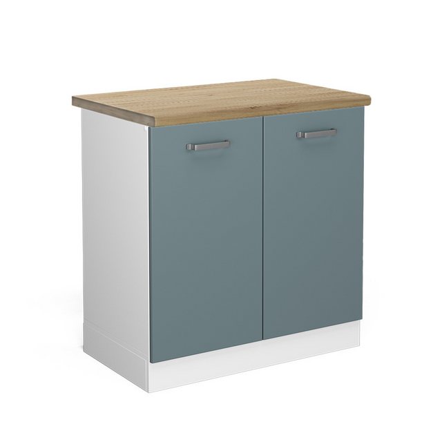 Vicco Spülenunterschrank R-Line, Blau-Grau/Weiß, 80 cm ohne Arbeitsplatte günstig online kaufen