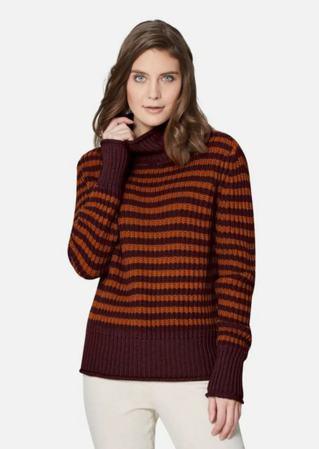 MADELEINE Strickpullover Softer Schurwoll-Pullover mit stylischen Streifen günstig online kaufen