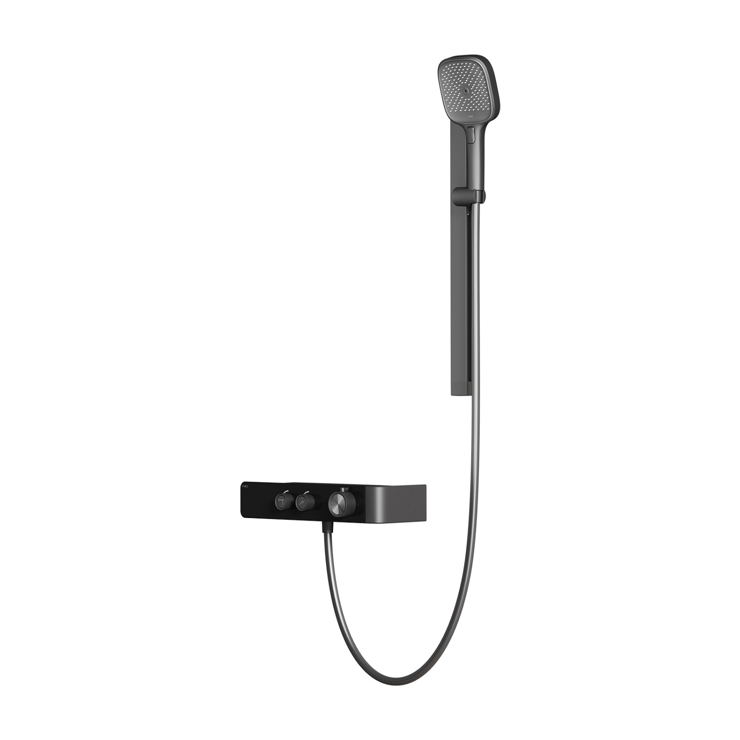 Emke Duschset mit Thermostat Anthrazit Matt Duscharmatur Komplettset Handbr günstig online kaufen