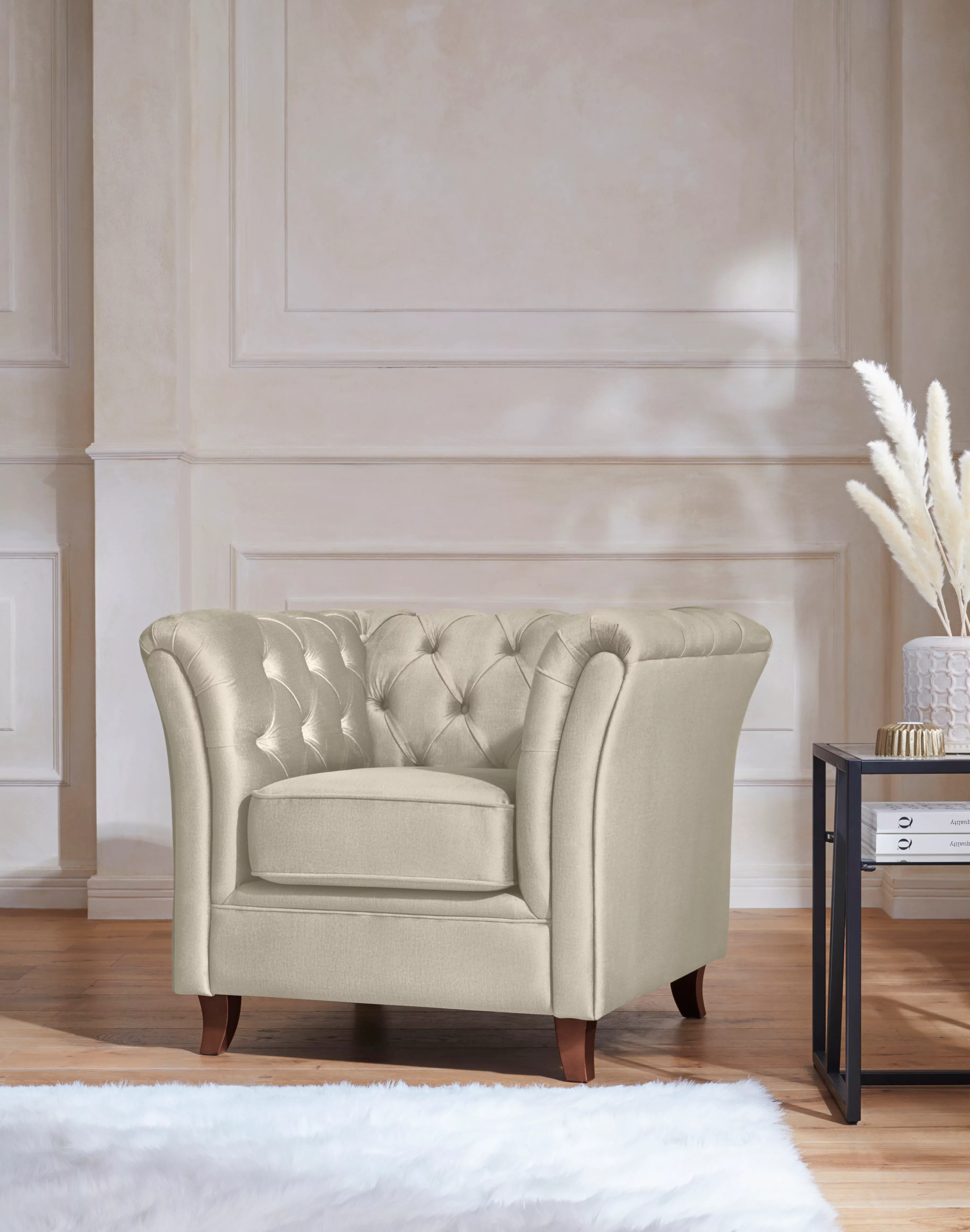 Home affaire Chesterfield-Sessel "Reims Cocktailsessel, Sessel", mit echter günstig online kaufen