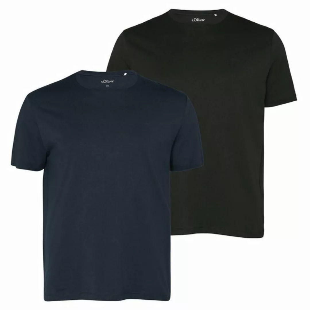 s.Oliver T-Shirt Big Size (2-tlg) Rundhals, kurzarm, dezenter Logo-Aufdruck günstig online kaufen