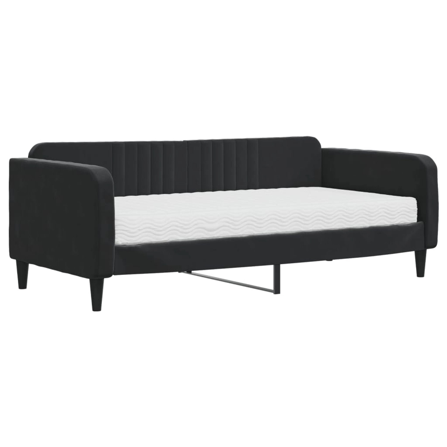 vidaXL Tagesbett mit Matratze Schwarz 90x190 cm Samt1883330 günstig online kaufen