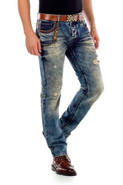 Cipo & Baxx Bequeme Jeans in coolem Used-Look in Straight Fit günstig online kaufen