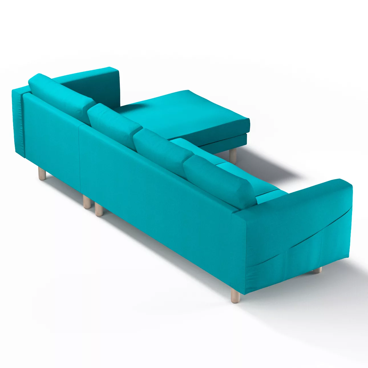 Bezug für Norsborg 4-Sitzer Sofa mit Recamiere, türkis, Norsborg Bezug für günstig online kaufen