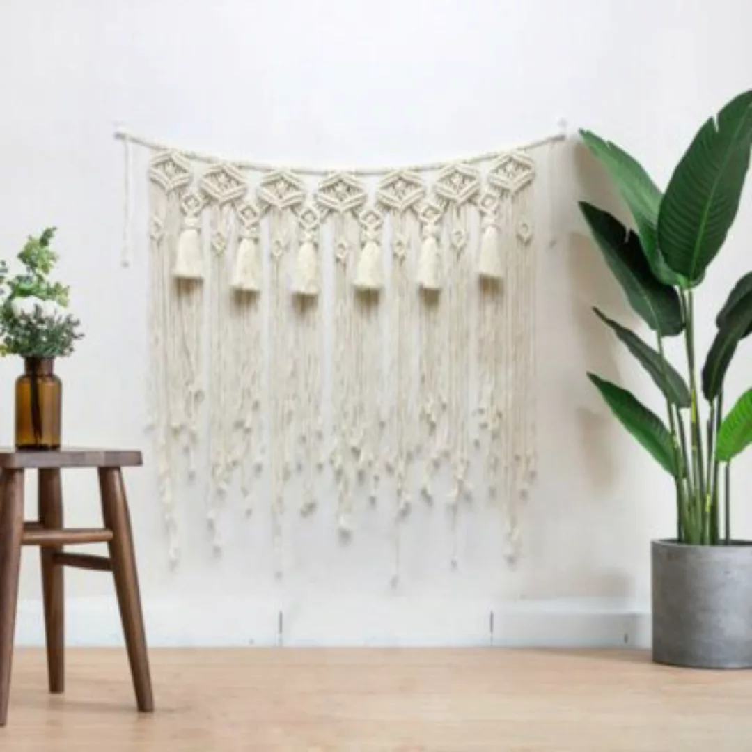 Boho Makramee Wandbehang Cotton 80cm(B) x 90cm(L) weiß günstig online kaufen