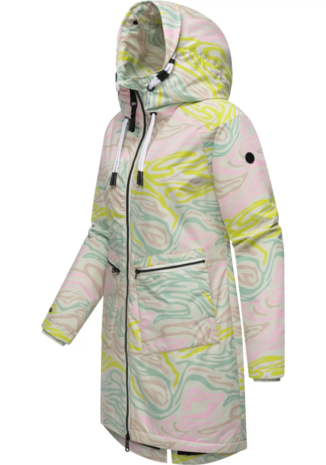 Ragwear Wintermantel "Holstic Print", Wasserdichter Winter Kurzmantel mit K günstig online kaufen