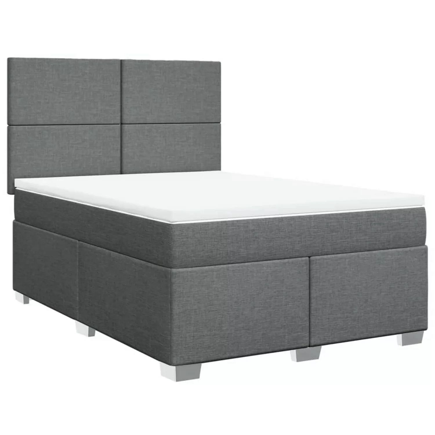 vidaXL Boxspringbett, Boxspringbett mit Matratze Dunkelgrau 140x190 cm Stof günstig online kaufen