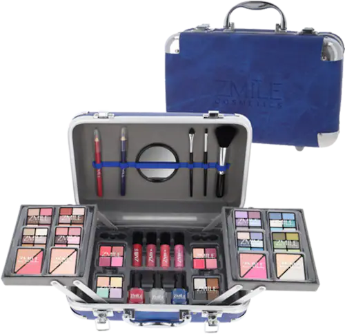 ZMILE COSMETICS Kosmetik-Koffer »'Traveller' blue«, (87 tlg.), mit veganer günstig online kaufen