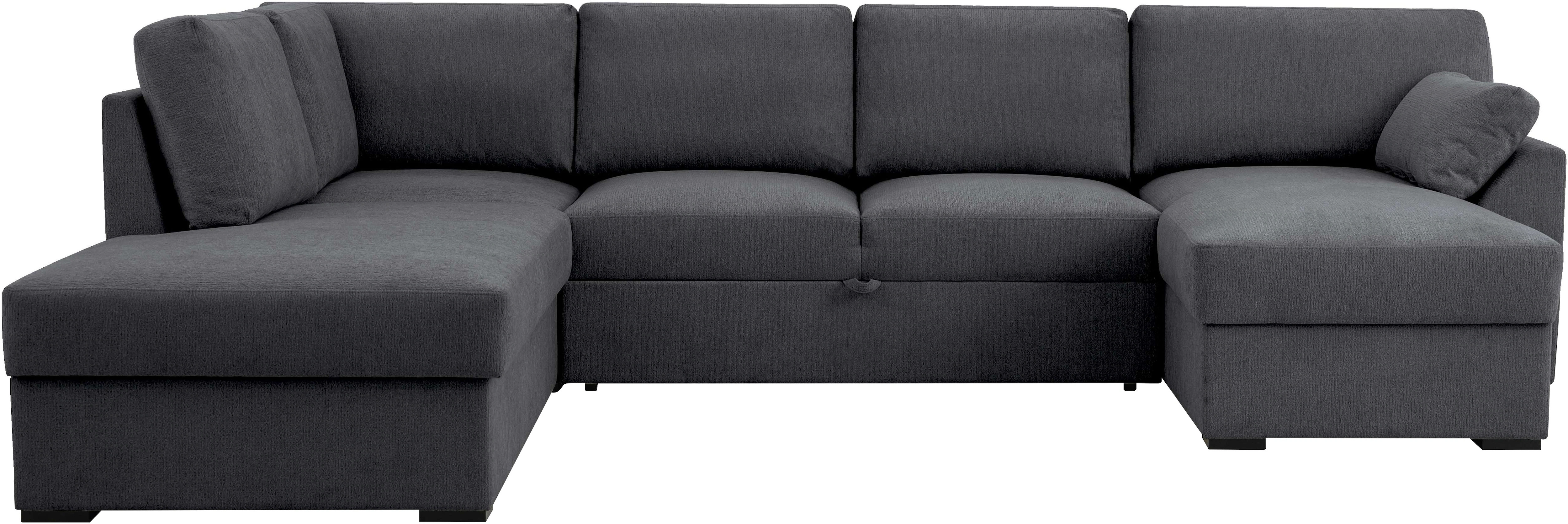 Home affaire Wohnlandschaft "Citry", Breite 309 cm, Chenille, Bettfunktion, günstig online kaufen