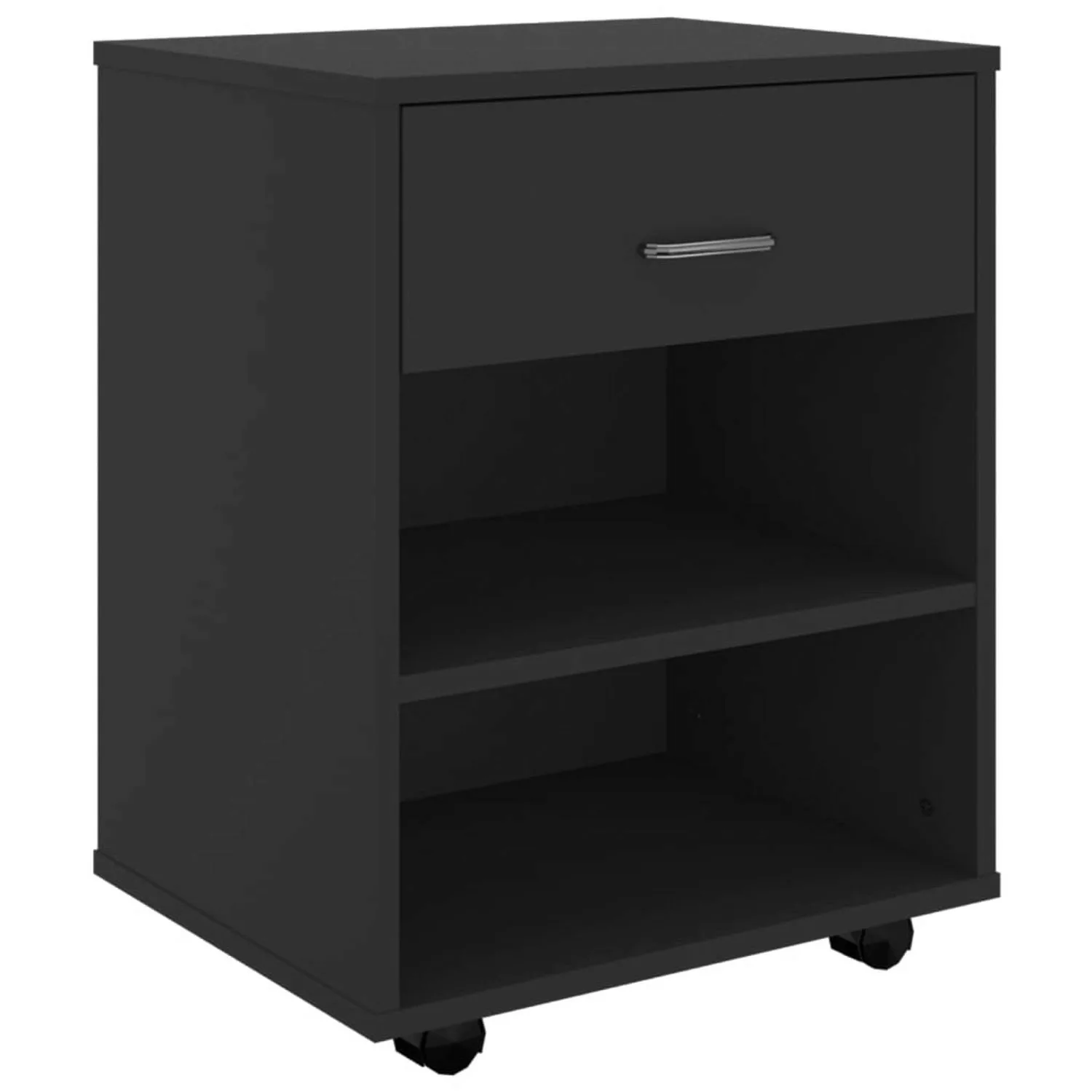 vidaXL Aktenschrank Rollschrank Schwarz 46x36x59 cm Spanplatte günstig online kaufen