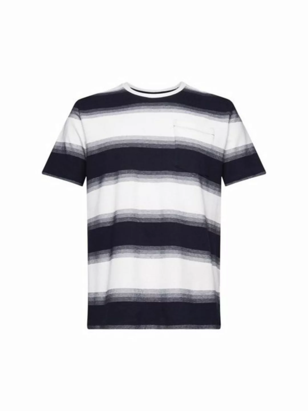 Esprit T-Shirt Gestreiftes T-Shirt aus Baumwollpikee (1-tlg) günstig online kaufen