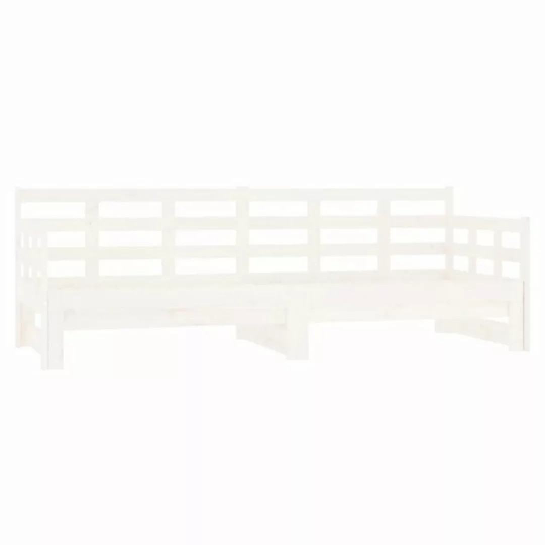 furnicato Bett Tagesbett Ausziehbar Weiß Massivholz Kiefer 2x(90x190) cm (1 günstig online kaufen